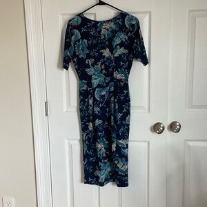 ASOS Navy Floral Midi Dress